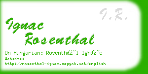 ignac rosenthal business card